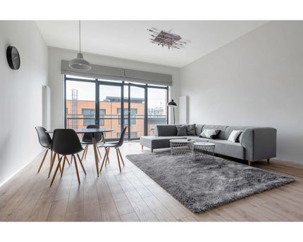 LED -plafondlamp "Ancona" met achtergrondverlichting gemaakt van metaal in roestvrijstalen optiek, G9 -versies, lamp voor woonkamer, eetkamer, gang en kantoor, ca. 71 x 70 cm