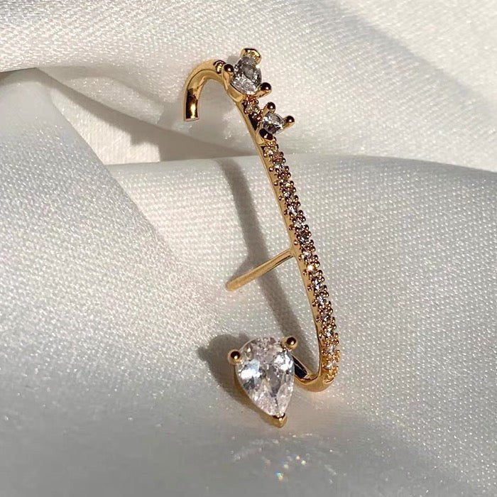Moderne Vintage Sparkling line Ear Cuff-uit één stuk