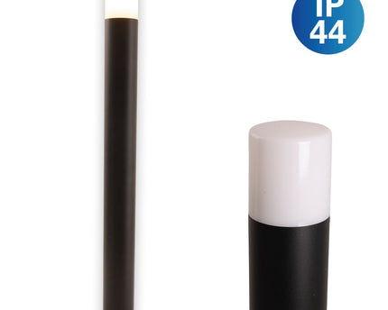 Buitenbasisbasis "Torcia" 80 cm hoog, gemaakt van metaal en plastic in zwart, E27