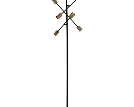 Staande lamp "Modo" gemaakt van zwart in zwart, versies in goud, E27 -aansluiting, vloerlamp voor woonkamer, eetkamer, keuken, gang, gang of kantoor, 150 x 49 cm