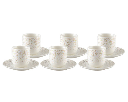 Koffiekopjes 90 ml gouden plumetis - set van 6