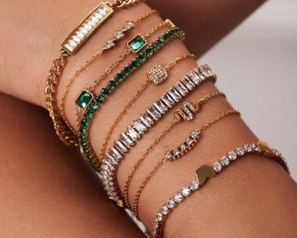 Chique sprankelende stapelarmbandenset