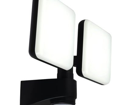 LED externe wandlamp "Jaro" met 360 ° bewegingsdetector, gemaakt van plastic in antraciet, met geïntegreerde LED
