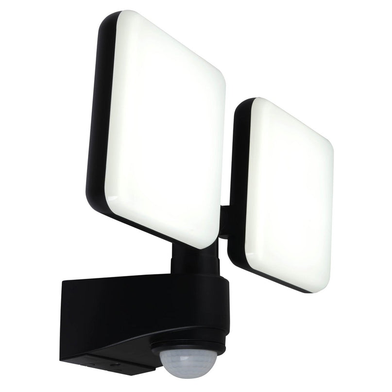 LED externe wandlamp "Jaro" met 360 ° bewegingsdetector, gemaakt van plastic in antraciet, met geïntegreerde LED