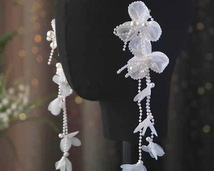 Lace Flower Crystal Bruidsoorbellen-Geen piercing