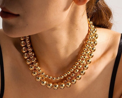 Minimalistische dikke look kralen ketting