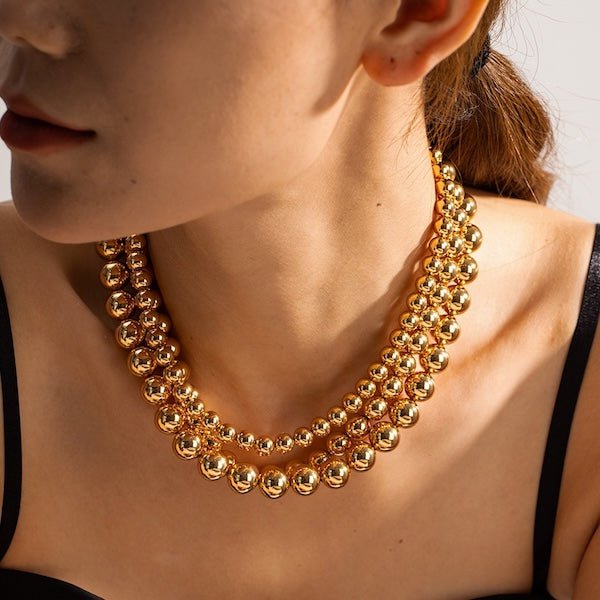 Minimalistische dikke look kralen ketting