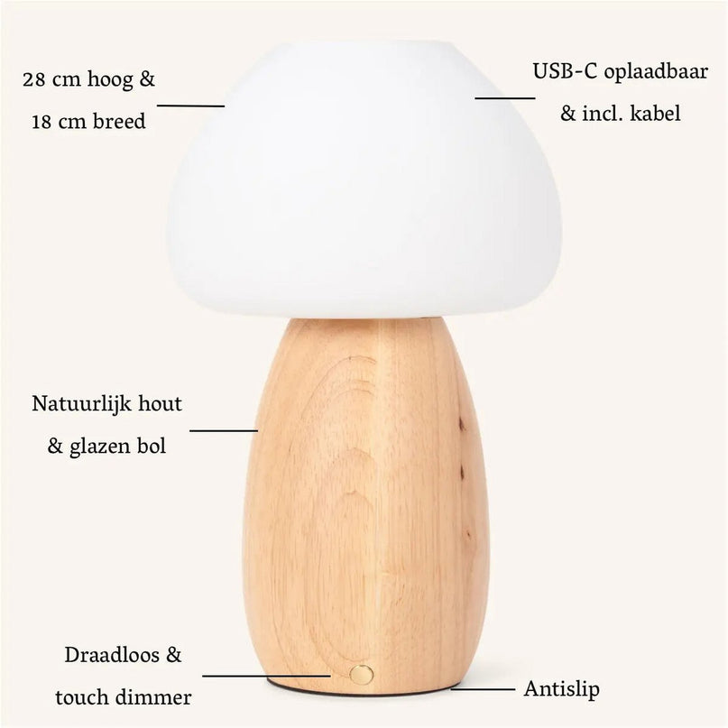 Beer lichtbruin stijlvol oplaadbare lamp-draadloos, dimbaar, milieuvriendelijk ontwerp