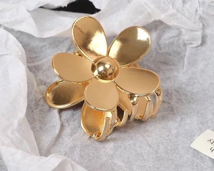 Levendige bloem klauw metalen haar clips-goud n zilver