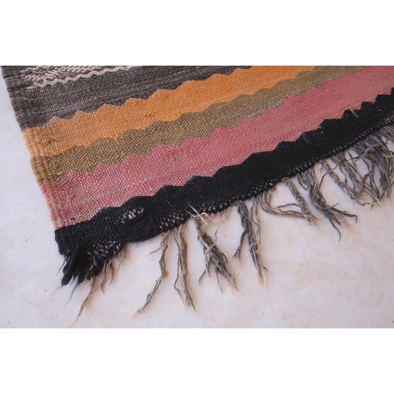 Zuiver wollen Marokkaans Kelim Berber tapijt 173 x 370 cm