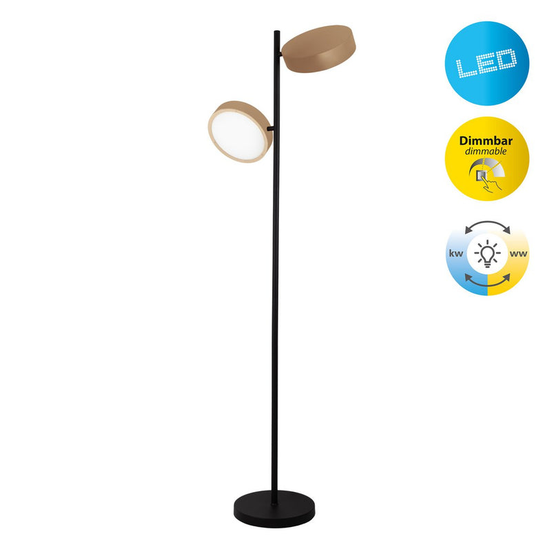 LED -vloerlamp "Tessa" amandel