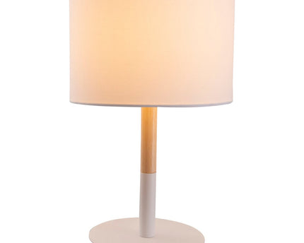 Textieltafel Licht "Tessile", tafellamp gemaakt van metaal, textiel en rubberen boom in wit/natuur, met E14 -aansluiting, voor eetkamer, woonkamer, gang of kantoor, 37 cm hoog