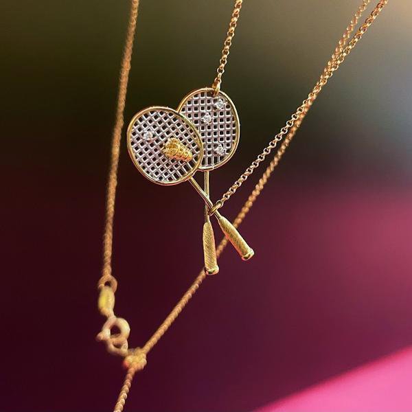 Unieke badmintonracket-ontwerpketting