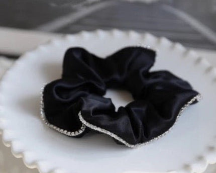 100% zijde oogverblindende haarscrunchie - 19 momme - diamantversiering