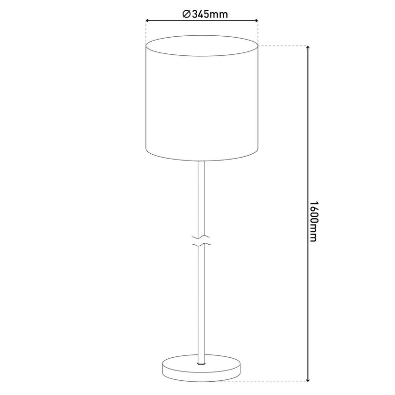 Staande lamp "New York", klassieke metalen vloerlamp met tekstblazer in grijs, met E27 -aansluiting, 160 cm hoog, perfect voor woonkamer, eetkamer, gang en kantoor