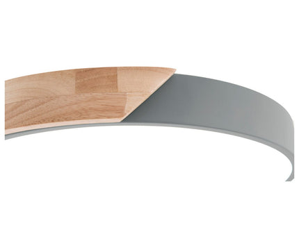LED -plafondlamp "Borneo", Ø 31 cm gemaakt van metaal en plastic in grijs, geïntegreerde LED's, verlichting voor woonkamers, gang en kantoor