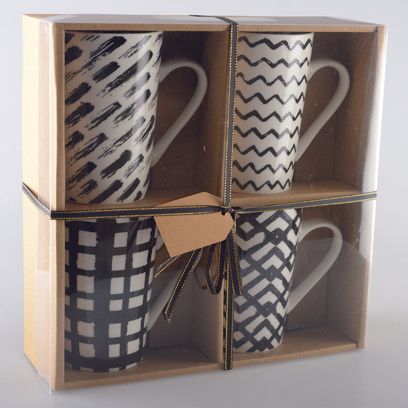 Mokken 450 ml zwart -wit - veel 4