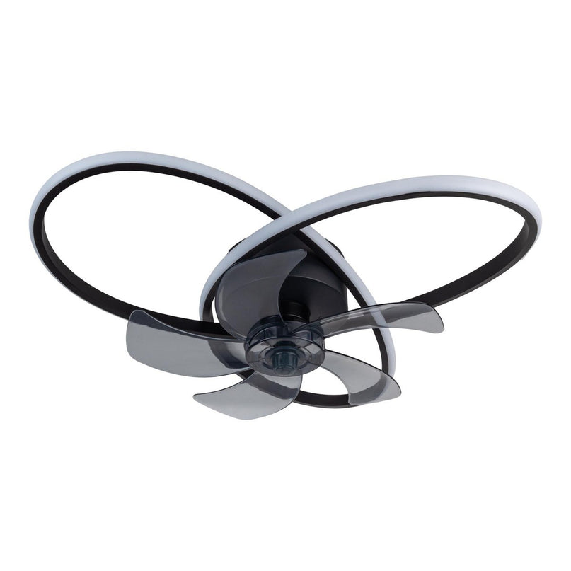 Modern LED -plafondlicht "Riccio" inclusief ventilator, nachtlichtfunctie, dim- en lichttemperatuurinstelling is uitgerust met stevig geïnstalleerde LED's en heeft een geschatte Øvon 58 cm.