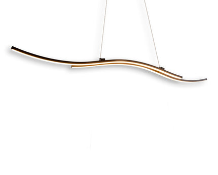 LED hanglamp "onda", hanglamp gemaakt van metaal en plastic in zwart, met stevig ingebouwde LED's, verlichting voor woonkamer, eetkamer of kantoor, 96 cm lang