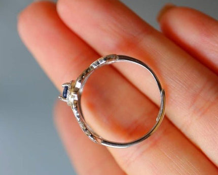 Sapphire Crown Ring - Real Sapphire - verstelbaar