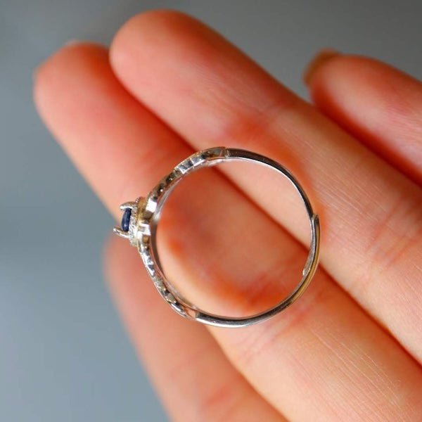 Sapphire Crown Ring - Real Sapphire - verstelbaar