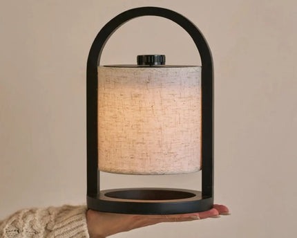 River Black draadloze houten lamp – Oplaadbaar en dimbaar