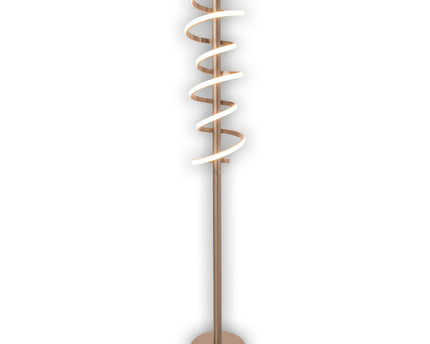 LED staande lamp "Belleza", moderne vloerlamp gemaakt van metaal en plastic in nikkel mat en wit, met stevig ingebouwde LED's, 140 hoog, verlichting voor woonkamer, eetkamer, slaapkamer of kantoor.