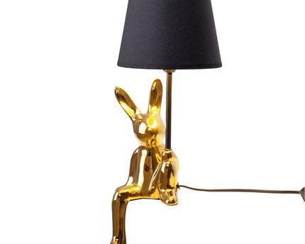 Tafellamp "helge" Ø 18 cm, hoogte ca. 45 cm, gemaakt van keramiek in zwart en gouden, zwarte tekstbladen