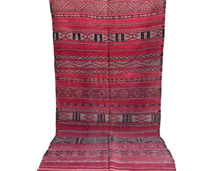 Zuiver wollen Marokkaans Kelim Berber tapijt 150 x 282 cm