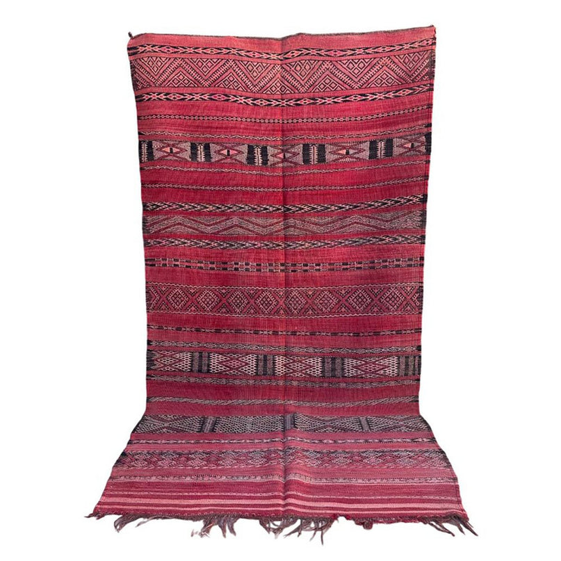 Zuiver wollen Marokkaans Kelim Berber tapijt 150 x 282 cm