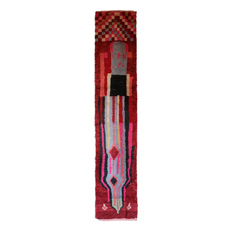 Zuiver wollen Marokkaans Berber halkleed 75 x 402 cm