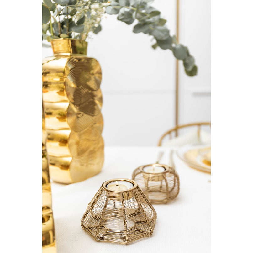 Ronde kandelaar 9x9x5cm