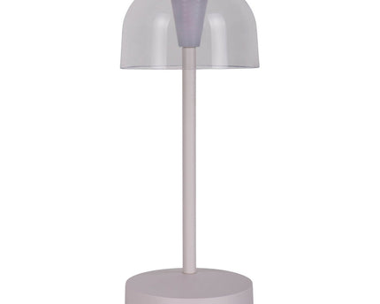 2 Set LED Battery Table Light "Gomba" voor buiten en binnen, gemaakt van metaal en plastic in wit, 18,5 cm hoog