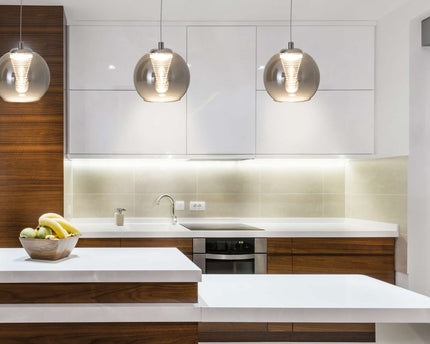 LED -hanger lamp "vaso", hanglamp gemaakt van metaal en glas in antraciet, met stevig ingebouwde LED's, hangende lamp voor eetkamer en woonkamer met een Øvon 14,5 cm.