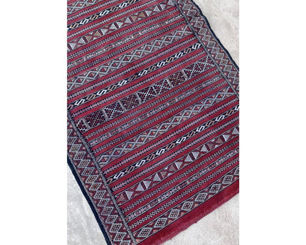 Zuiver wollen Marokkaans Kelim Berber tapijt 88 x 167 cm