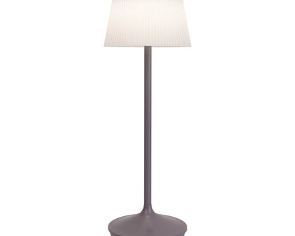 Zonne -batterijlamp "EMMI" 38 cm hoog, paraplu Ø 13 cm, metaal in bramen en wit plastic, voor de buitenruimte, dimable CCT.