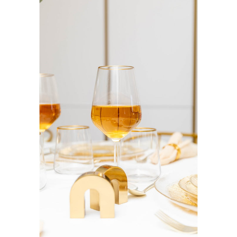 Matt Golden Wine Glazen - Set van 6