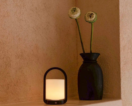 George donkerbruine houten lamp – oplaadbaar, dimbaar en draagbaar