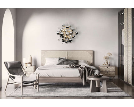 Hanger lamp "explosie" chroom gemaakt van metaal en glas, G9 -versies, hangende lamp voor eetkamer, woonkamer, gang of kantoor, Øca. 65 cm