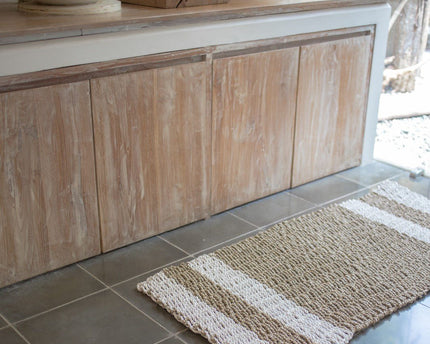 Zeegras tapijt 120x60 cm SEWU | Gestreept vloerkleed van zeegras