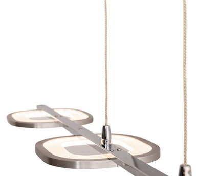 LED hanglamp "balk" gemaakt van metaal en plastic in stalen blank, met geïntegreerde LED