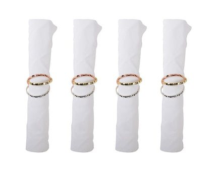 Set van 4 rondes van 3 banden handdoeken