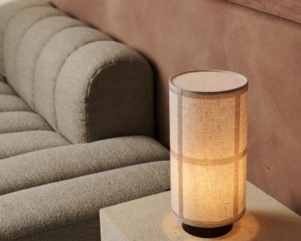Sakura Donkerbruine Tafellamp met Linnen Kap | Handgemaakte en stijlvolle verlichting