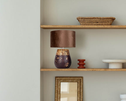 Keramische tafellamp "Bronco", tafellamp, keramiek, beige/grijs, met E14 -aansluiting, voor eetkamer, woonkamer, gang of kantoor, 39 cm hoog