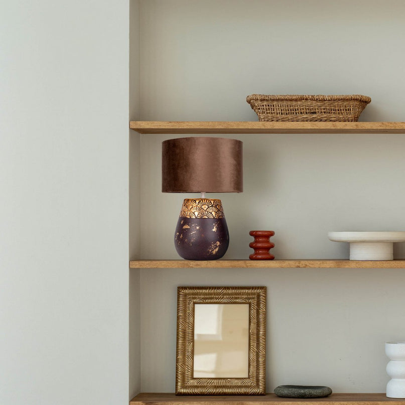 Keramische tafellamp "Bronco", tafellamp, keramiek, beige/grijs, met E14 -aansluiting, voor eetkamer, woonkamer, gang of kantoor, 39 cm hoog