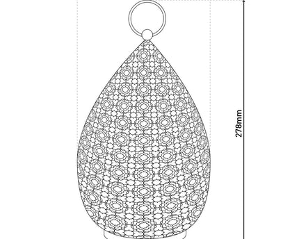 LED Decol Light 27,8 cm hoog in antiek goud, voor buiten, gemaakt van metaal en plastic, met geïntegreerde LED