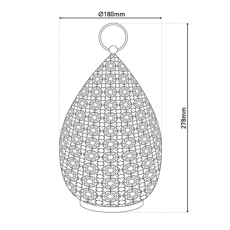 LED Decol Light 27,8 cm hoog in antiek goud, voor buiten, gemaakt van metaal en plastic, met geïntegreerde LED