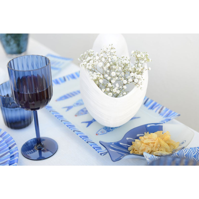 Decoratieve witte schaal 29x16.5x20.5 cm