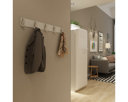 Gorillz Raw XL Five - Industriële - Wandkapstok- Garderobe - 10 Haken - Wit