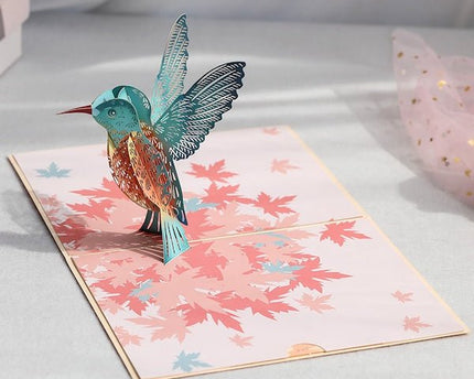 3D -kaart - Hummingbird Birthday Card
